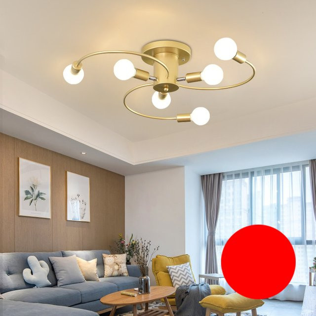Ludengchaoshi Deckenleuchte im nordischen modernen Design, minimalistische Metall-Leuchte in Gold/Messing mit weißem Globus für Wohnzimmer, Schlafzimmer und Flur - Bild 1
