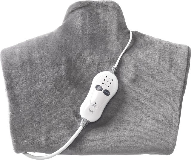 Trebs Electric 2-in-1 Wärme- und Massagekissen Comfortheat Fleece in Grau für Nacken, Schulter und Rücken - Bild 1
