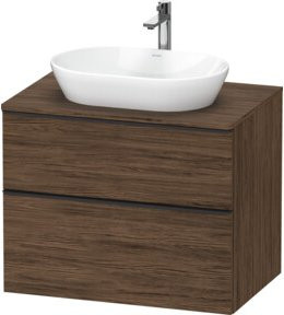 Duravit Waschtischunterschrank D-Neo in Schwarz und Nussbaum, B/T: 80 x 55 cm - Bild 1