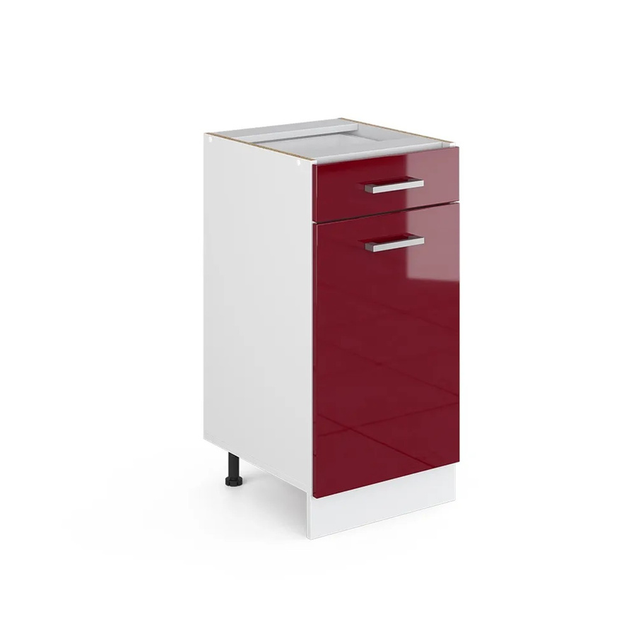 Vicco Küchenunterschrank R-Line in Bordeaux Hochglanz und Weiß, B: 40 cm, H: 81,6 cm, T: 46 cm - Bild 2