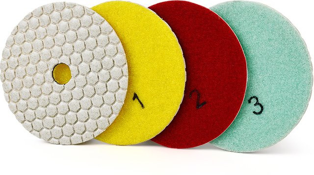 Casaverde 3-Stufen-Diamant-Polierpads 100 mm für Marmor, Granit und Beton zur Trockenschleifung - Bild 1