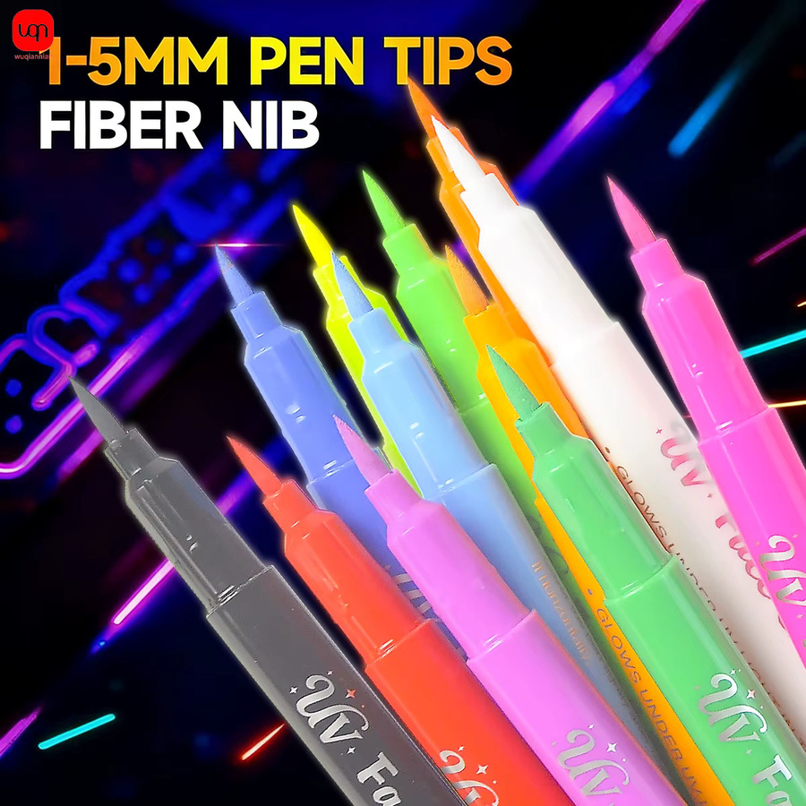 WQN-1 Set mit 12 Farben Feinspitz-Markern in Multicolour, schnelltrocknende Tintenmarker für Make-up, Verkleidungen und Poster-Design - Bild 3