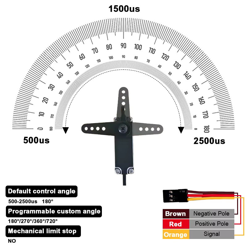 PTK MG-D 15kg CM Hochdrehmoment Digital Servo, mit Metallgetriebe - Bild 5