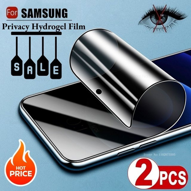 2 Stück Anti-Spy Sichtschutzfolie aus Hydrogel für Samsung Galaxy S25 Edge, S24, S23, S22, S21 Ultra, transparente Vollabdeckung - Bild 1