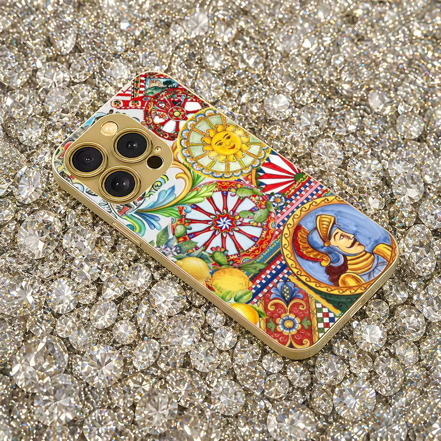 Goldfarbene Sizilianische Kopf-Vase Handyhülle für Apple iPhone 17 16 15 14 13 12 11 Pro Max - Bild 2