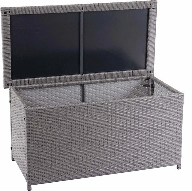 Proregal Poly-Rattan Kissenbox Basic in Grau, Gartentruhe mit 250l Volumen, H x B x T: 51 x 115 x 59 cm - Bild 1