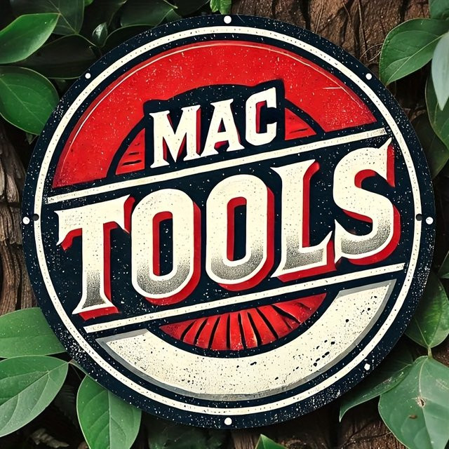 Rundes MAC Tools Blechschild aus Metall im Vintage-Design, Durchmesser: 20 cm, Mehrfarbig - Bild 1