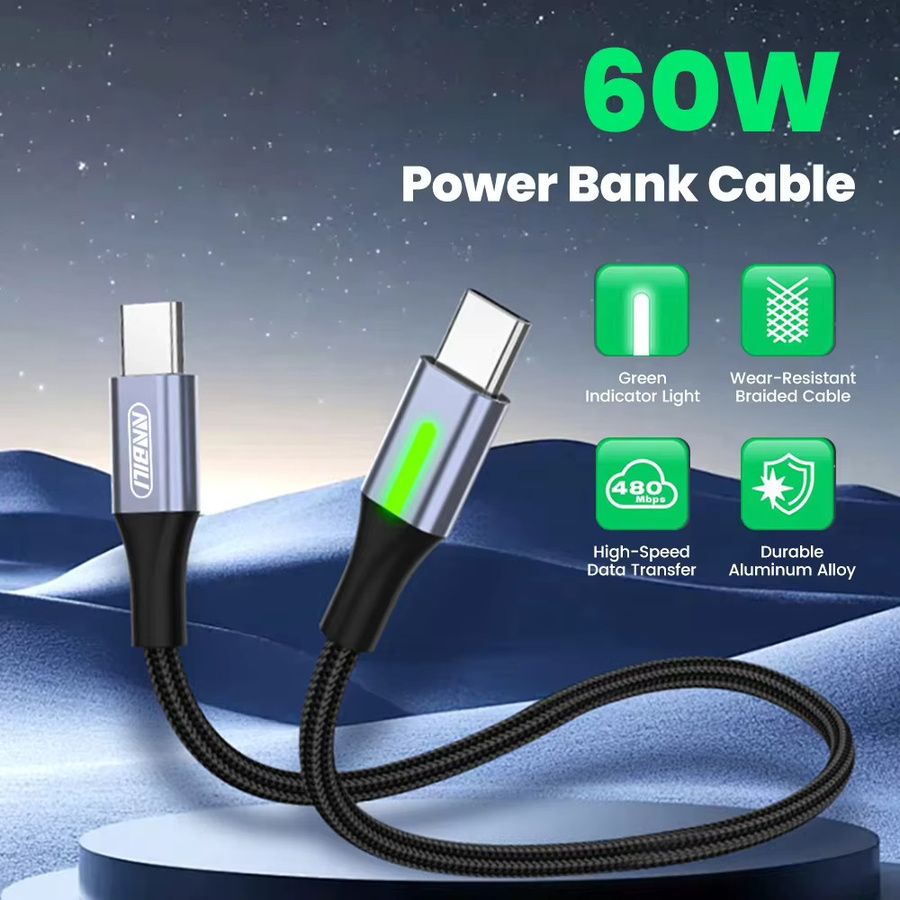 NNBILI USB-C zu USB-C Datenkabel mit kurzem Ellenbogen-Design in Schwarz für schnelles Aufladen von iPhone 16, 15, Xiaomi, Samsung und Huawei - Bild 3