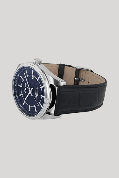 Joop! Armbanduhr Edelstahl, Leder, Silber, Blau, Herren - Bild 3