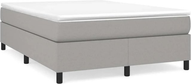 vidaXL Boxspringbett mit Matratze Hybrid-Design in Hellgrau, B/T/H: 140 x 200 x 35 cm - Bild 1