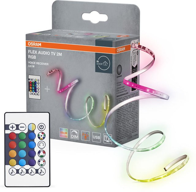 OSRAM FLEX AUDIO TV LED-Streifen RGB Multicolour mit USB-Anschluss, Weiß, Länge: 200 cm - Bild 2