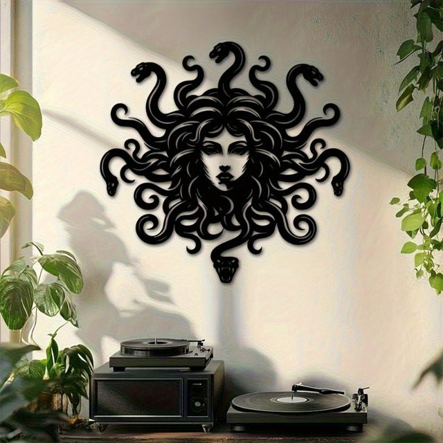 CIFBUY Medusa Metallwandkunst Spukhaus in Schwarz im Gothic-Stil - Bild 1