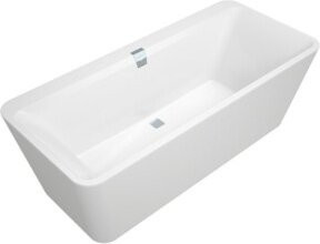 Villeroy & Boch Oval-Badewanne Squaro Edge 12 aus Mineralguss in Weiß, B/T: 180 x 80 cm - Bild 1