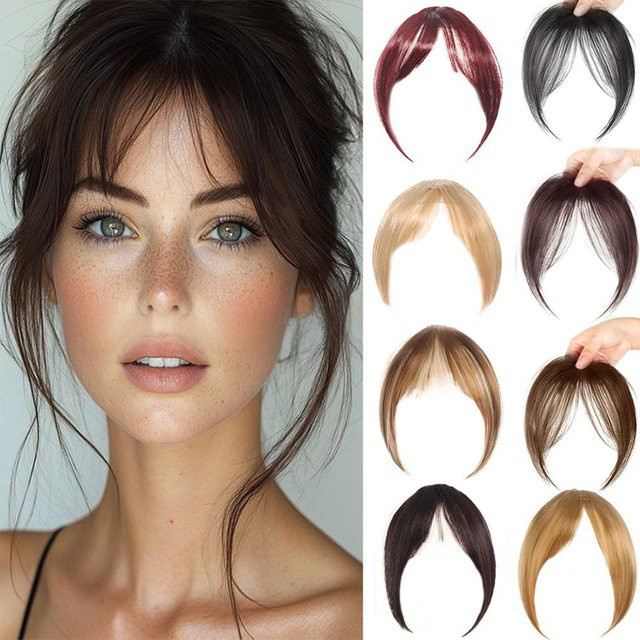 allaosify Perückenstück Französischer Pony, Damen, synthetisch - Bild 1