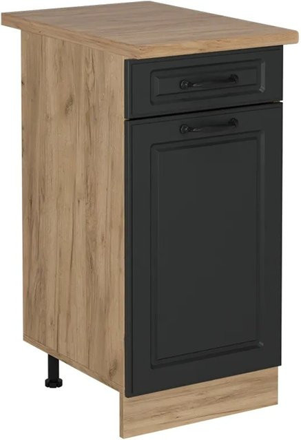 Vicco Küchenunterschrank R-Line Schubladenschrank in Anthrazit und Eiche im Landhausstil, Breite: 40 cm, Höhe: 60 cm, Tiefe: 40 cm - Bild 1