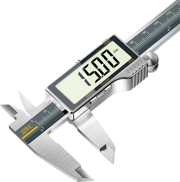 Syntek Digital-Messschieber aus Edelstahl in Silber mit HD-Vollbild und IP54-Schutz - Bild 1