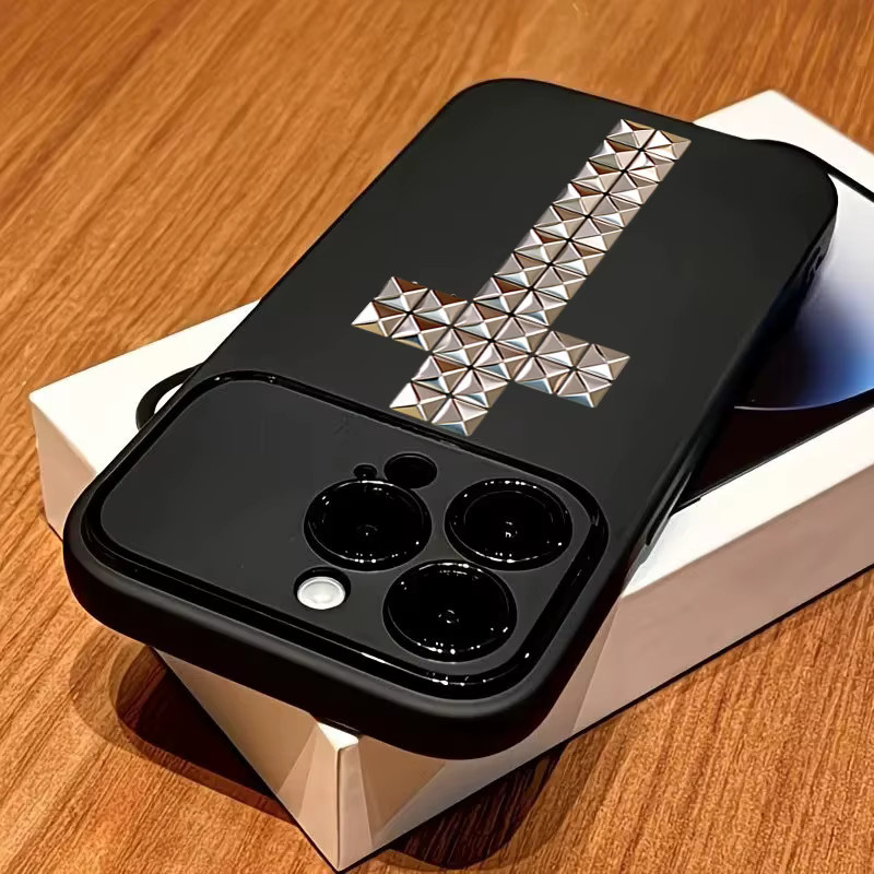 Rivet Cross Stoßfeste Handyhülle für iPhone 11 bis 17 Pro Max mit großem Fenster in Schwarz Matt - Bild 2