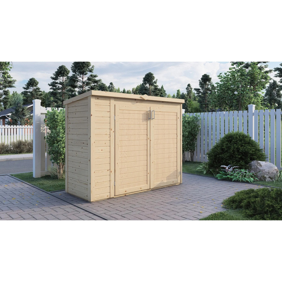 Bertilo Gartenschrank Multibox 3 aus Fichtenholz in Natur, B/H: 82 x 200 cm, FSC-zertifiziert - Bild 2