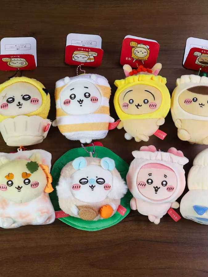 Bandai Jiyi Cartoon Teegetränke-Serie Hachiware Usagi Momonga Plüschtier Taschenanhänger, Puppe, Schlüsselanhänger - Bild 4