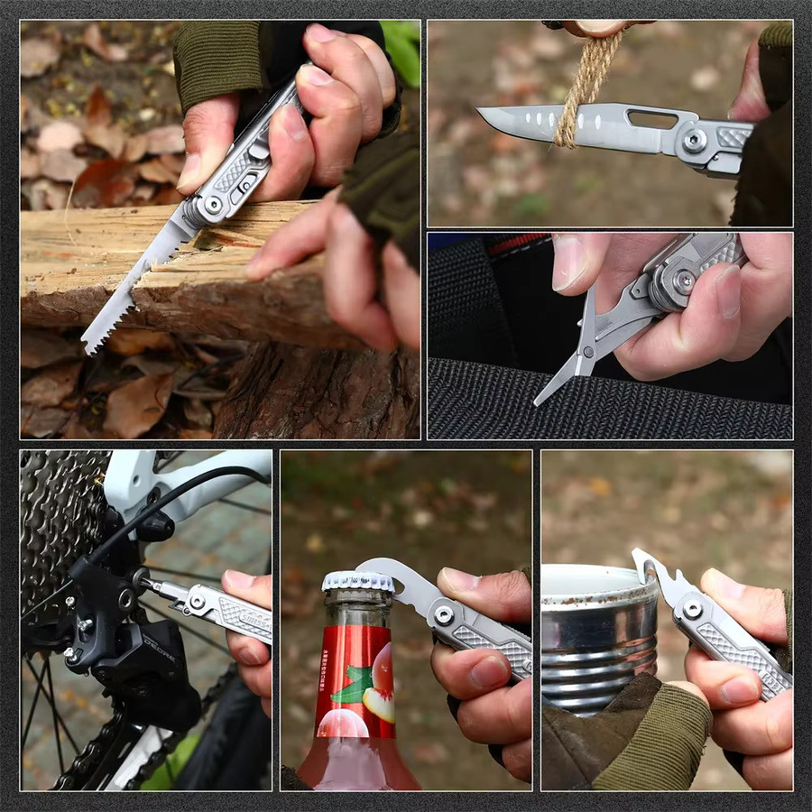 SWISS TECH 11-in-1 Multitool EDC Outdoor-Survival Multifunktionswerkzeug in Silber - Bild 2