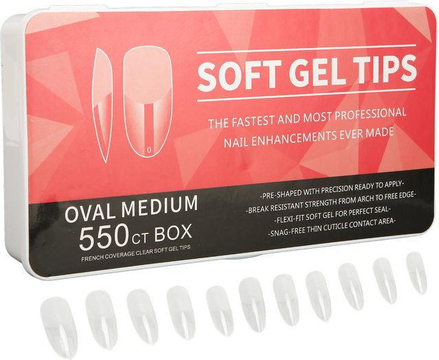 Koogeelife Künstliche Nägel, pink, semi-matt, 550 Stück - Bild 1