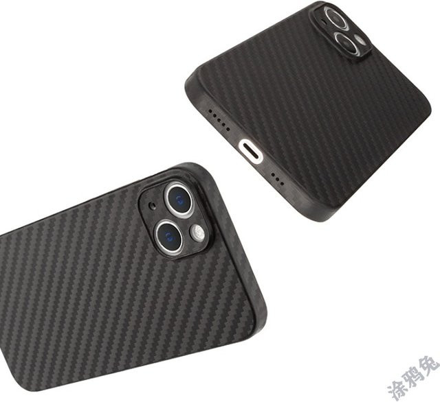 Handyhülle mit Objektivschutz in Kohlefaser-Textur für Apple iPhone 17 16 15 14 13 12 11 Pro Max, Schwarz - Bild 1