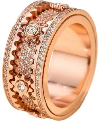 Fidget Ring Edelstahl, Zirkonia, Roségold, Damen, US 6 - Bild 1