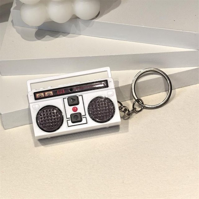 Ambiel Charm Anhänger, Kassettenrekorder Mini, weiß, Unisex - Bild 1
