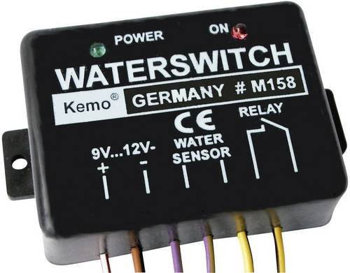 Kemo M158 Wassermelder Baustein in Schwarz mit 9 V/DC und 12 V/DC - Bild 1