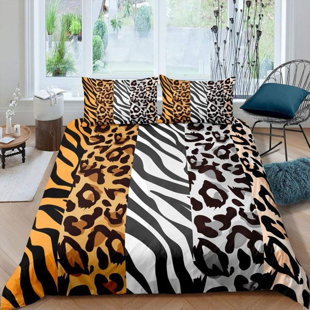 Binchi Fitness Bettwäsche Set mit Leoparden-Print und Boho-Design, 3-teilig, Mehrfarbig, B/H: 140 x 200 cm - Bild 1