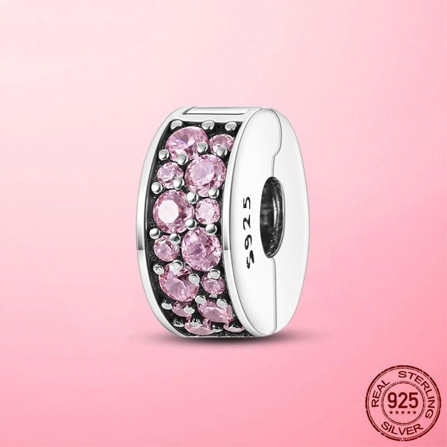 Sicherheitskette Verschlussclip 925 Silber, Zirkonia, Damen - Bild 1
