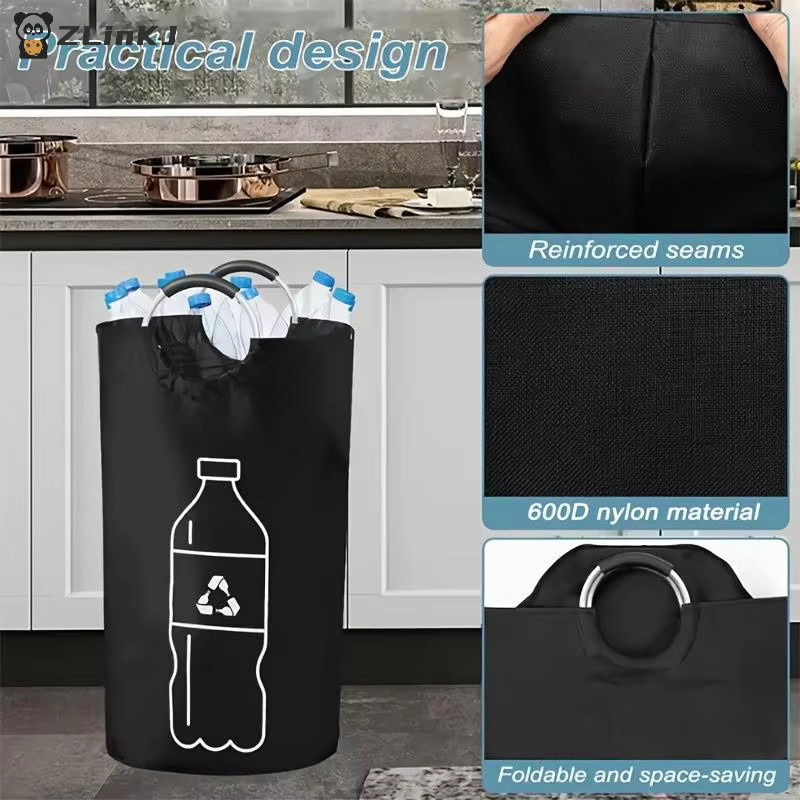 JETTING Lagerkorb für Flaschen, klappbarer Aufbewahrungskorb mit Aluminiumgriff, Schwarz, 82 l - Bild 2