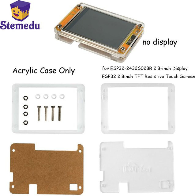 Stemedu Acrylgehäuse für ESP32-2432S028R 2,8-Zoll-Display mit resistivem Touchscreen, transparent - Bild 1