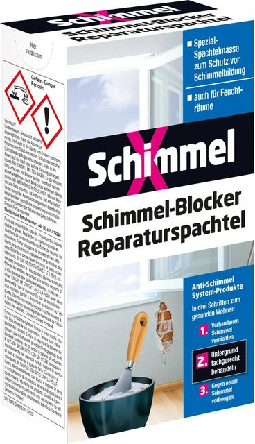 SchimmelX Schimmel-Blocker Reparaturspachtel aus Gips in Weiß, 1 kg - Bild 1