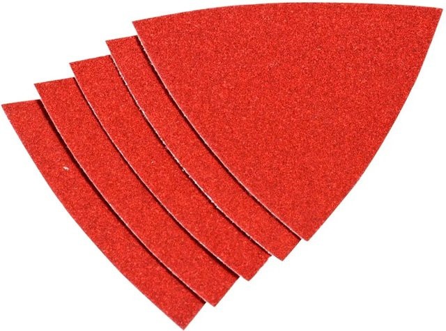 LUX-TOOLS Schleifauflage für Dreiecksschleifer, 96 mm, Körnung K 80, Rot - Bild 1