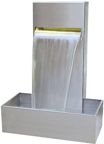 FIAP Bell´Acqua WATERWALL 800 Gartenbrunnen aus Edelstahl in Silber, moderner Wandbrunnen in rechteckiger Form - Bild 1