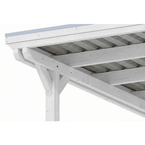 SKANHOLZ Carport Emsland aus Fichte mit Stahl-Flachdach in Weiß, B: 604 cm, T: 340 cm, H: 238 cm - Bild 2