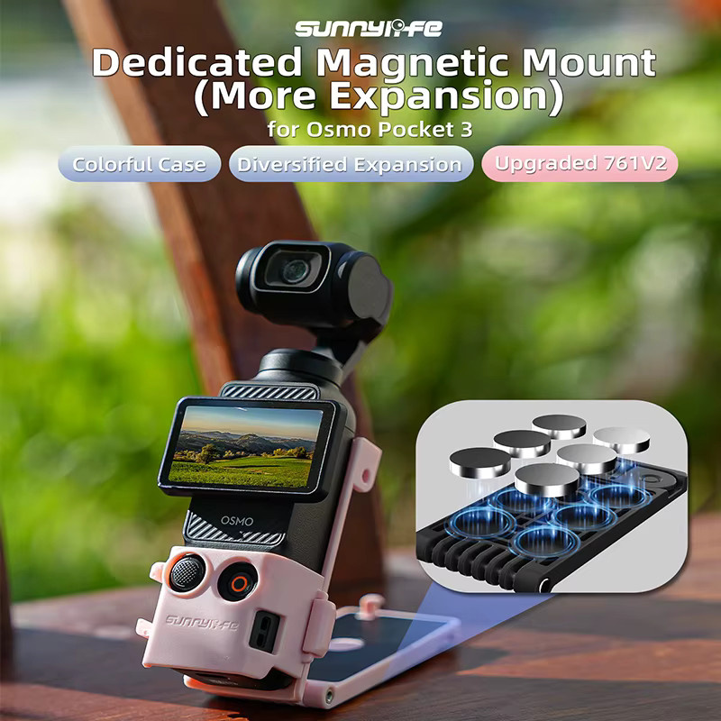 DJI Osmo Pocket 3 Magnetische Halterung und Vlog-Zubehör Set in Pink - Bild 2