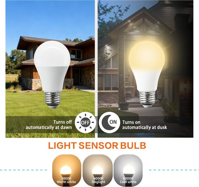 10er Set Gatetop LED Smart Lampe mit Dämmerungssensor E27, 10 W, Weiß, für Garten und Terrasse - Bild 1