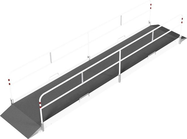 Schake Grabenbrücke aus Aluminium in Silber, Breite: 6,70 m, Höhe: 1,30 m - Bild 1
