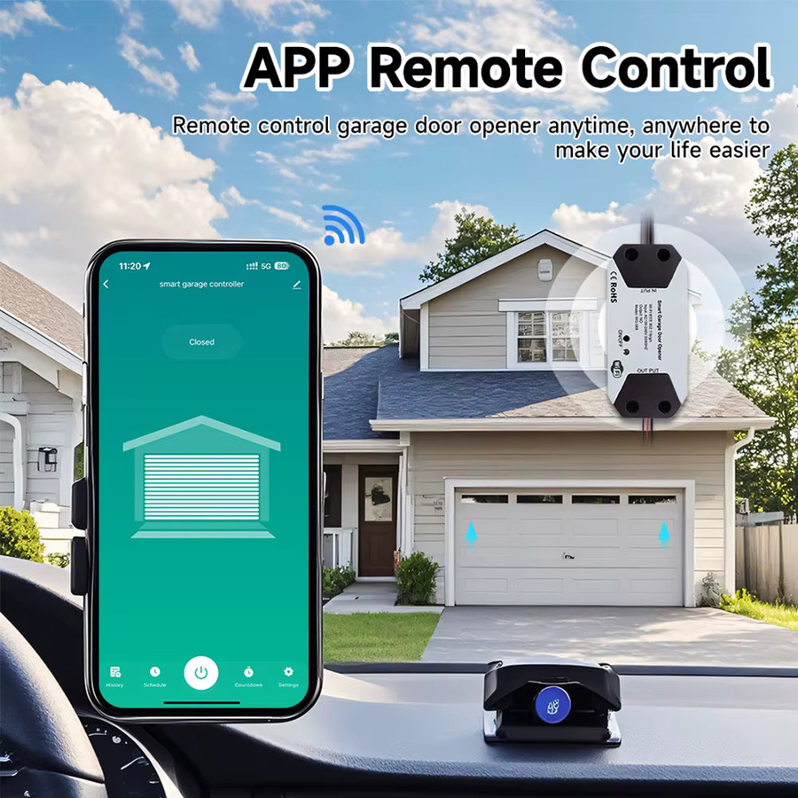 Tuya Zigbee Smart Home Garagentor-Controller in Weiß mit App-Fernbedienung und Sprachsteuerung für Alexa und Google Home - Bild 4