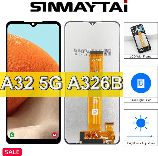 Samsung Galaxy A32 5G LCD Display Touch Screen mit Rahmen in Schwarz, 6,5 Zoll - Bild 1