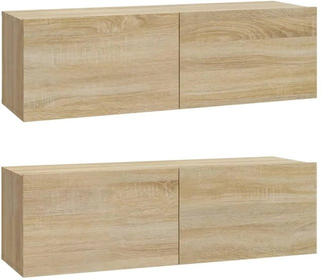 vidaXL TV-Wandschränke 2er-Set Sonoma-Eiche, Wandmontage für das Wohnzimmer, B/T/H: 100 x 30 x 30 cm - Bild 1