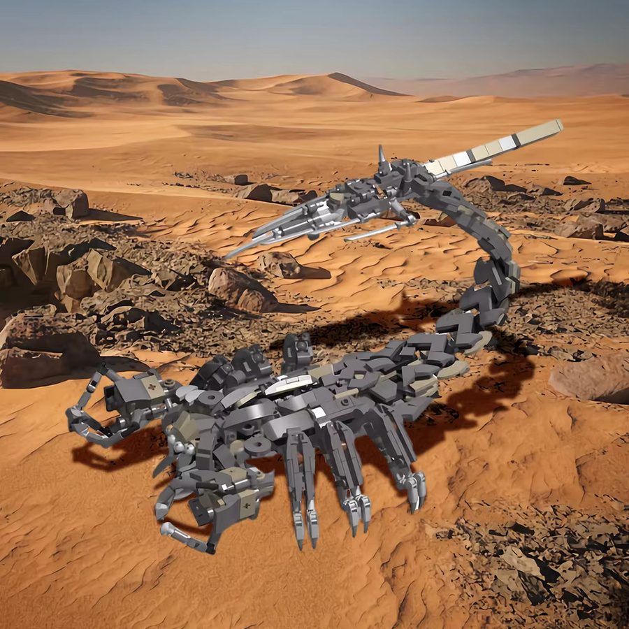 GOBRICKS Scorponok Roboter und Skorpion Baustein Modell in Grau - Bild 2