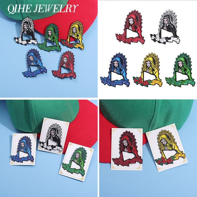 QIHE JEWELRY Brosche Jungfrau Maria, Emaille, Unisex - Bild 1