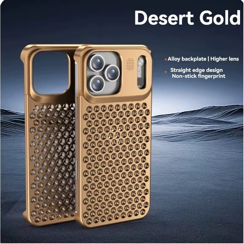 Apple iPhone 17 Pro Max Handyhülle mit Metallrahmen und Aromatherapie in Schwarz und Gold - Bild 2