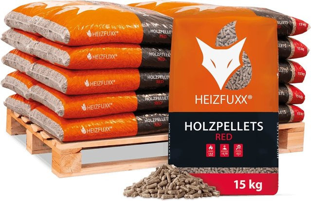 Heizfuxx Red ENplus A1 Holzpellets aus Hartholz, 300 kg Palette (20 x 15 kg) - Bild 1
