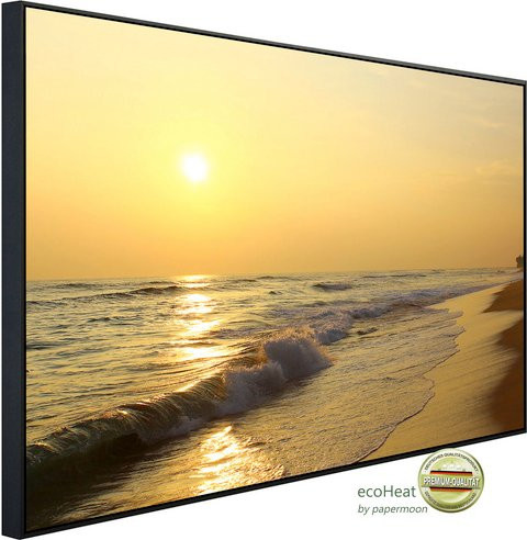 papermoon EcoHeat Infrarotheizung Sonnenuntergangsstrand Sri Lanka mit Matt-Effekt in Bunt, App-Steuerung und Überhitzungsschutz - Bild 1
