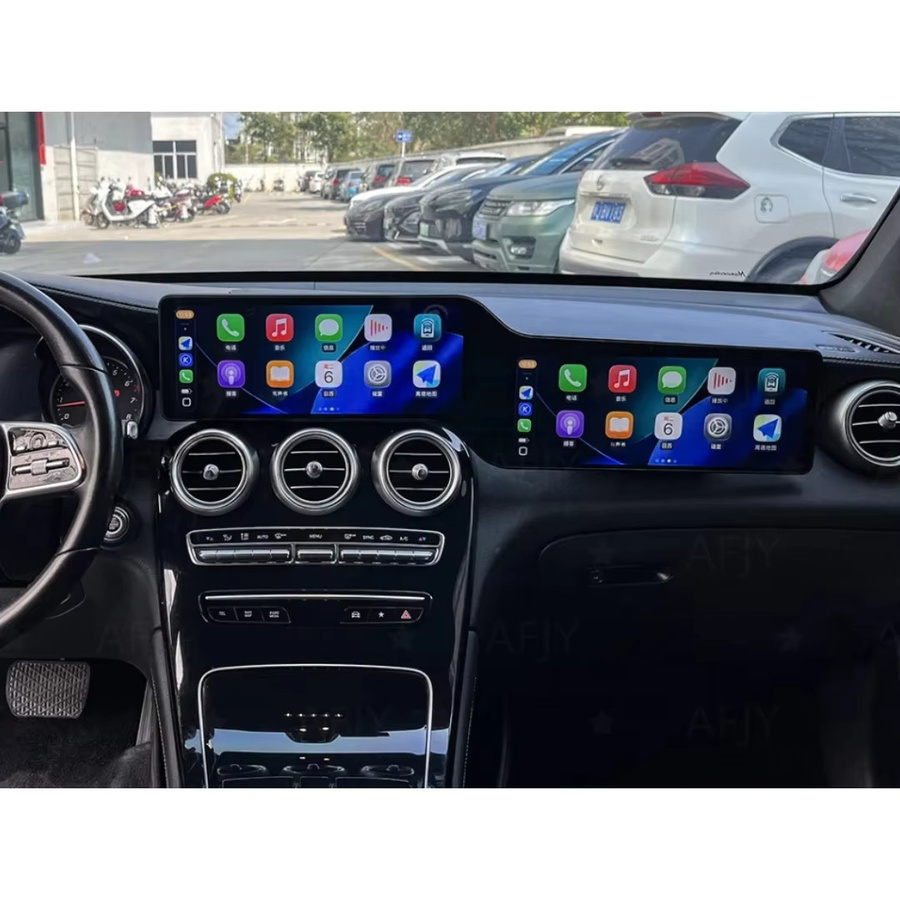 YANFU Android Doppelbildschirm Autoradio mit Carplay für Mercedes Benz C-Klasse W205 und GLC X253, 24,6 Zoll, Schwarz - Bild 4