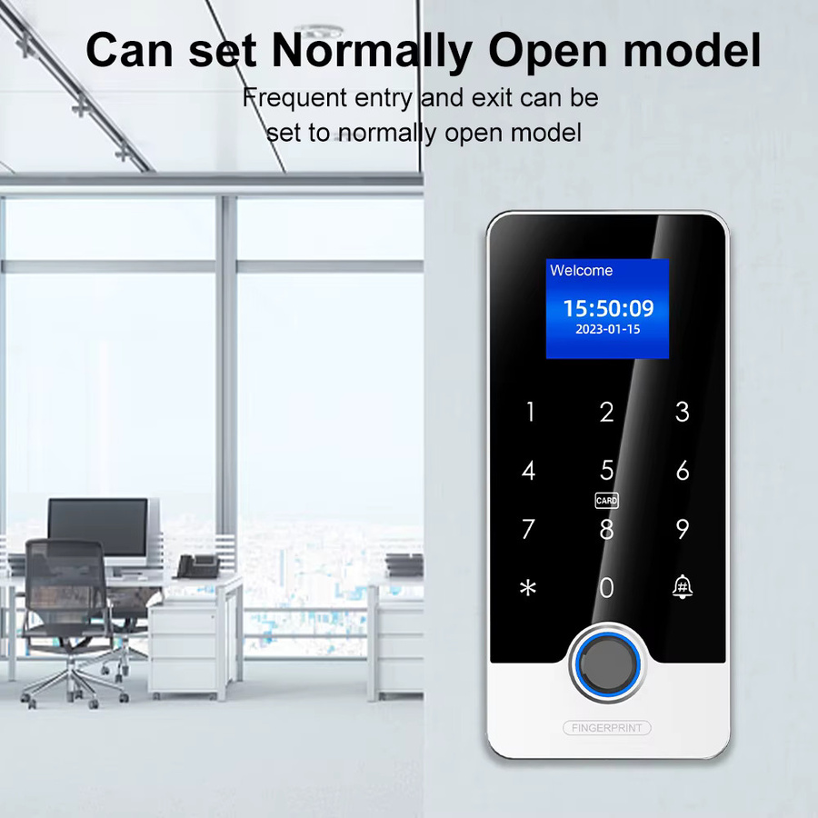 Tuya Wasserdichter Bluetooth Fingerabdruck-Zugangscontroller mit RFID-Touch-Tastatur für 13,56 MHz und 125 kHz in Schwarz - Bild 5
